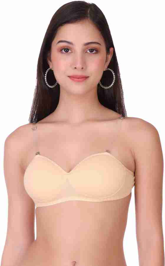 Selfcare Womens Demi Cup Strapless Bra Women T-Shirt Lightly