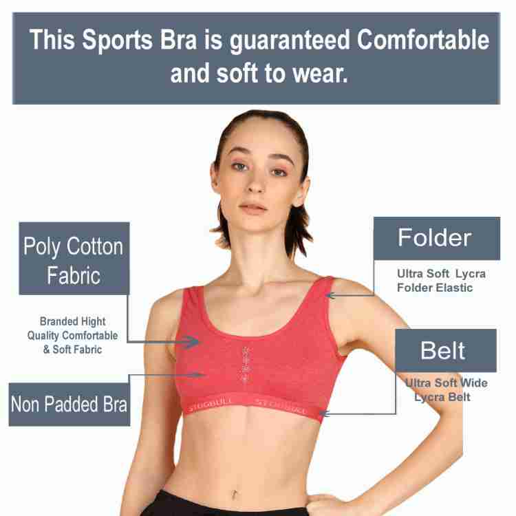 STOGBULL Best Quality Cotton Lycra Sports Bra Combo pack of 2 for girls and  women Women Sports Non Padded Bra - Buy STOGBULL Best Quality Cotton Lycra Sports  Bra Combo pack of