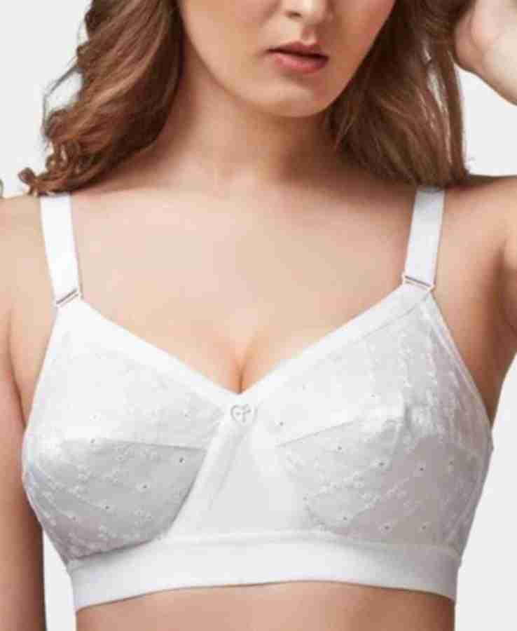 Weesklaar women's white colour cotton full coverage bra Women