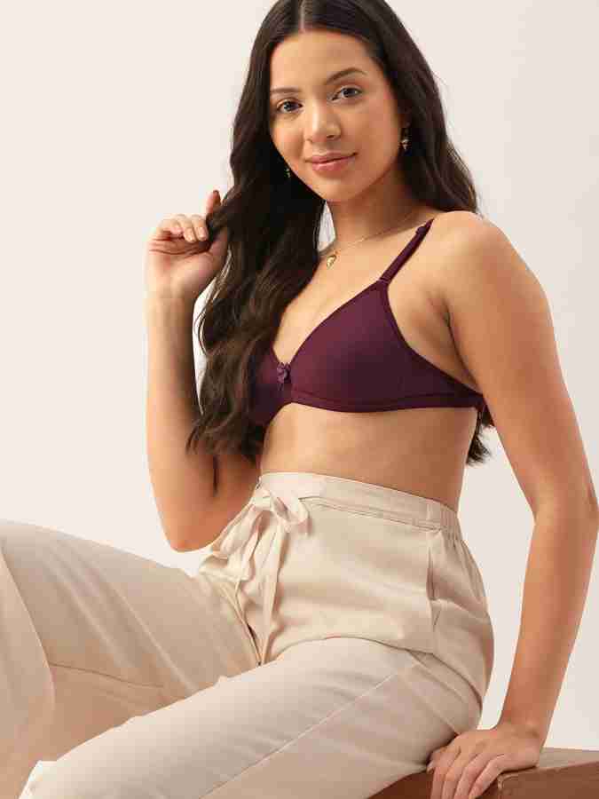 Buy DressBerry Purple Solid Non Wired Lightly Padded Everyday Bra