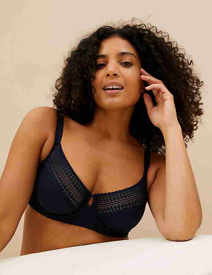MARKS & SPENCER Anise Lace Wired Balcony Bra A-E T332336NAVY (32DD