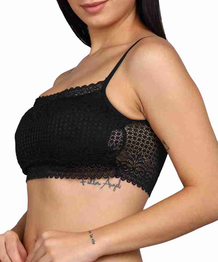 sheBAE Women's Cotton lace Padded Bralette Bra Peach