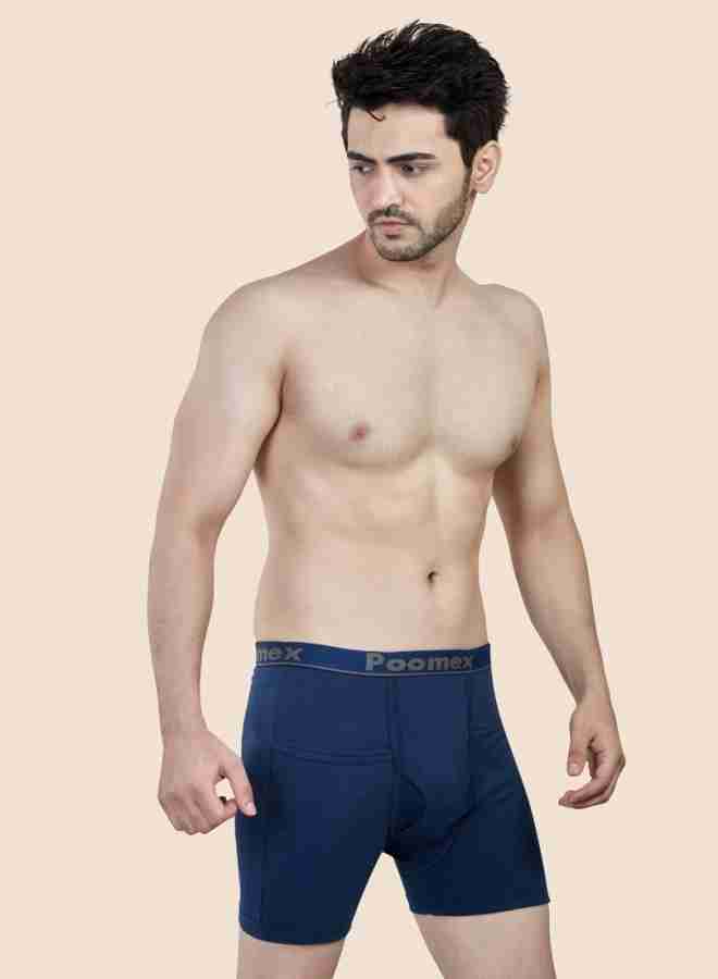 Buy Poomex The Ultimate Pure Cotton Men's Elegant Trunks (Pack of 2) with  Pocket Colors May Vary (95 cm) at