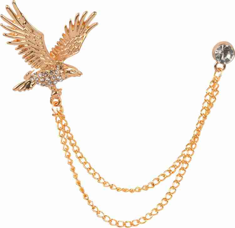 Adorn Eagle Chain Brooch For Men Golden For Suits Coats Brooch Price in India Buy Adorn Eagle Chain Brooch For Men Golden For Suits Coats Brooch online at Flipkart
