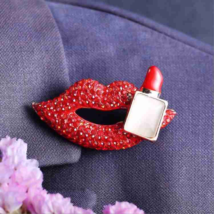Preesona Hot Red Lips Lipstick Brooch For Women Girls Brooch Price in India Buy Preesona Hot Red Lips Lipstick Brooch For Women Girls Brooch online at Flipkart