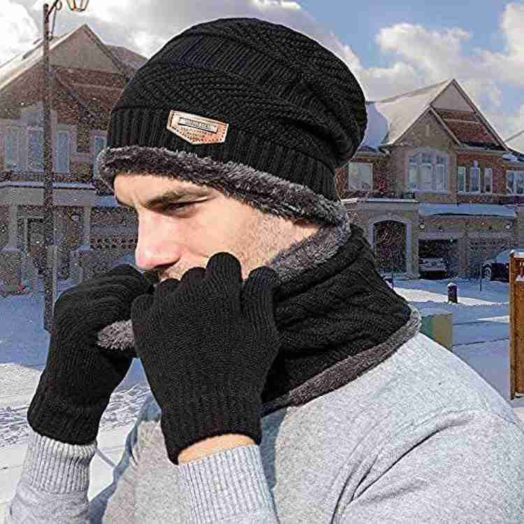 Mens beanie store and gloves