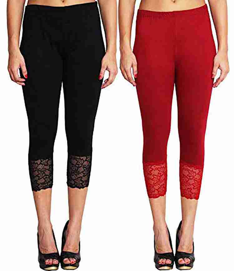 Maroon capri leggings on sale
