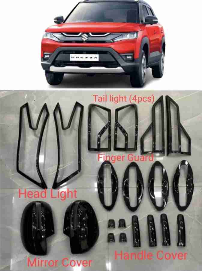 AutoBlinq Piano Black Glossy Combo Kit Exterior Garnish Accessories for New Brezza 2022 Glossy Maruti Vitara Brezza ZDi Vitara Brezza VXI Petrol Vitara Brezza LDi Side Garnish Price in India Buy