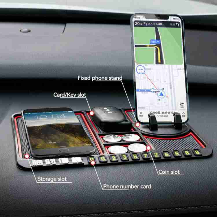 Car Dashboard Anti-slip Rubber Pad For Mobile Phone Electronic  Devices-11.4x5.9 Inch Large Diamond With Diamond Silver (two Pieces)