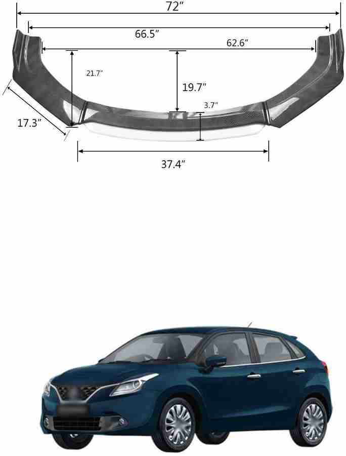 XZRTZ Car Front Bumper Spoiler Splitter Body Kit Side Skirt Front Bumper Guard 936 Matte Glossy Maruti Baleno Front Garnish Price in India Buy XZRTZ Car Front Bumper Spoiler Splitter Body