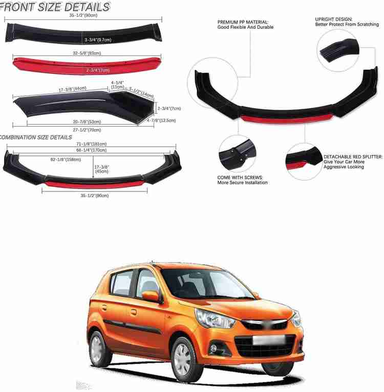 XZRTZ Car Front Bumper Spoiler Splitter Body Kit Side Skirt Front