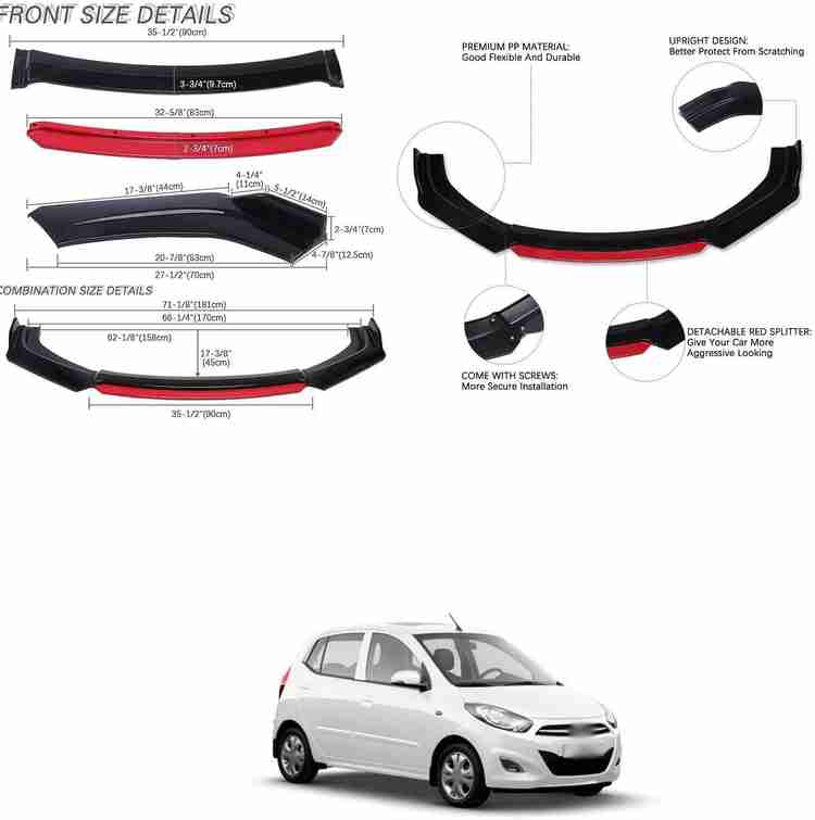 XZRTZ Car Front Bumper Spoiler Splitter Body Kit Side Skirt Front Bumper Guard 592 Matte Glossy Hyundai i10 Front Garnish Price in India Buy XZRTZ Car Front Bumper Spoiler Splitter Body