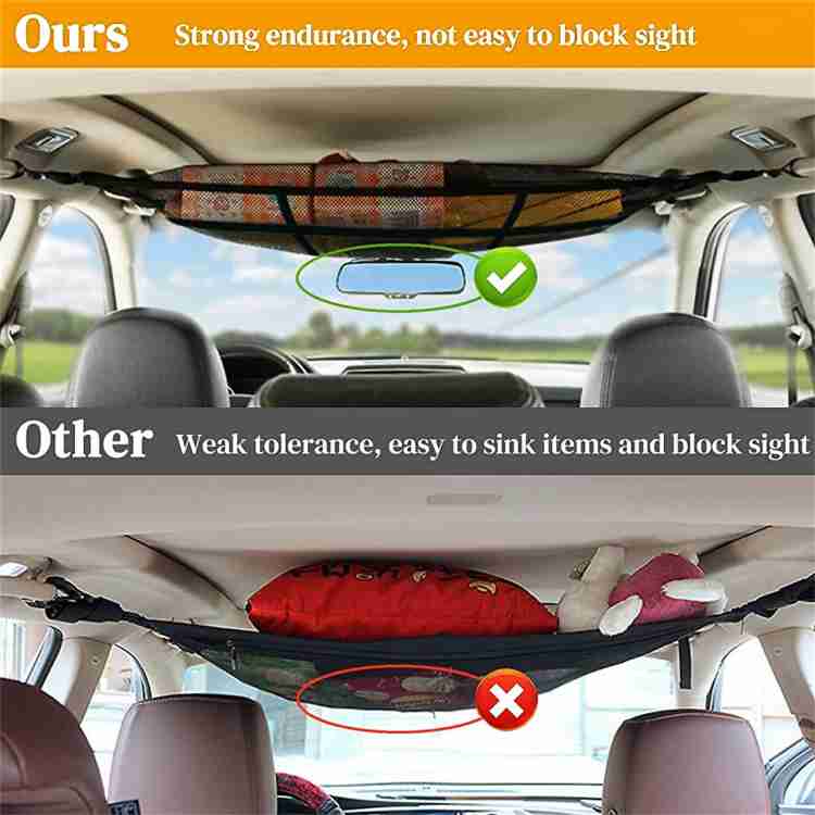 STHIRA Car Ceiling Storage Mesh Net Pocket 31.5 x21.3 Roll Bar