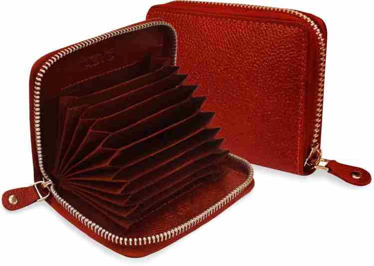 ABYS Maroon Genuine Leather Unisex RFID Wallet Debit Credit ATM Card Wallet 7 Card Holder