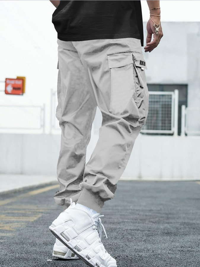 Streetwear Grey Cargo Pants Mens Maniac Mens Solid Sliver Cement