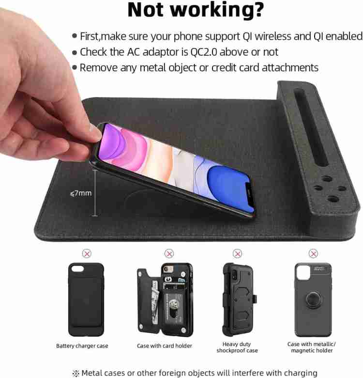 Multifunction Wireless Phone Charger Foldable PU Mouse Pad with Pen Holder  - China Wireless Charging Station and Mobile Charger price