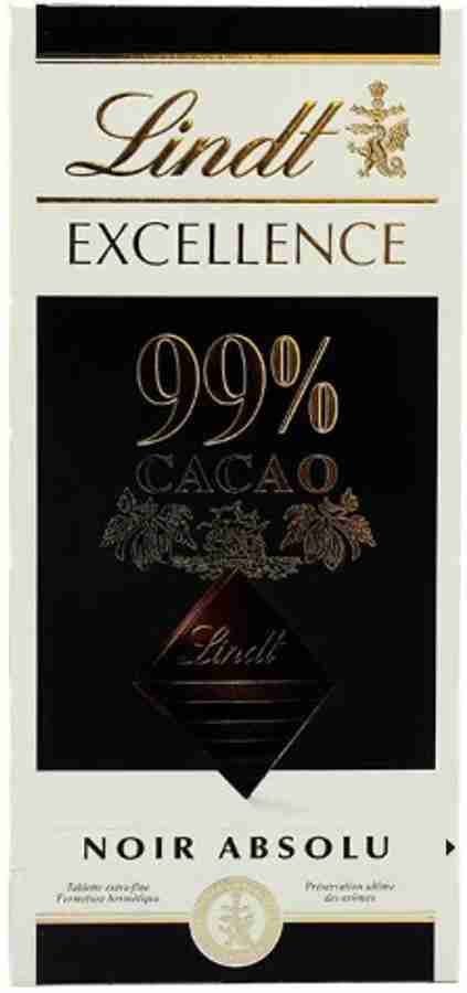 LINDT Excellence 99 CACAO Ultimate Dark Chocolate IMPORTED FROM SWISS Bars Price in India Buy LINDT Excellence 99 CACAO Ultimate Dark Chocolate IMPORTED FROM SWISS Bars online at Flipkart