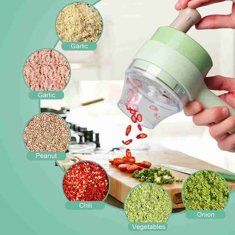 4 in 1 Handheld Electric Vegetable Cutter Set Mini Wireless Food