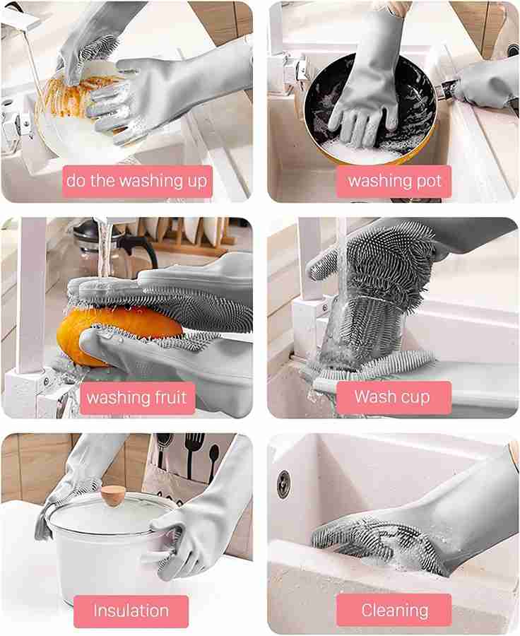 BS SALES Gloves for Washing Utensils Hand Gloves for Dish Washing