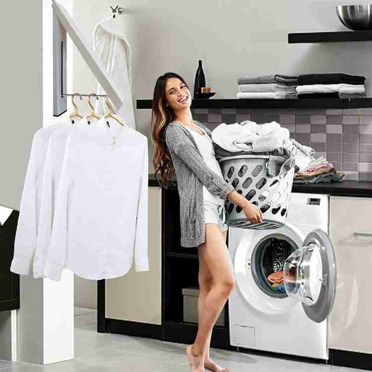 TRINGDOWN Plastic Floor Cloth Dryer Stand Retractable Clothes Rack Laundry Room Drying Rack Wall Mounted Clothes Hanger Price in India Buy TRINGDOWN Plastic Floor Cloth Dryer Stand Retractable Clothes...