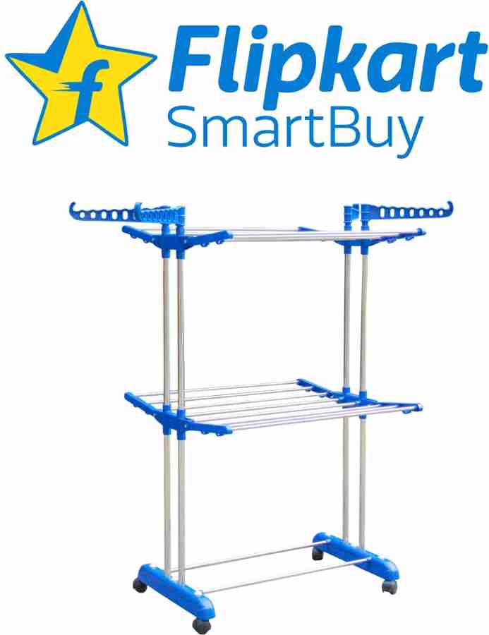 Flipkart SmartBuy Aluminium Plastic Steel Floor Cloth Dryer Stand Stainless Steel Made In India Double Poll Two Tier Cloth Rack Price in India Buy Flipkart SmartBuy Aluminium Plastic Steel Floor Cloth