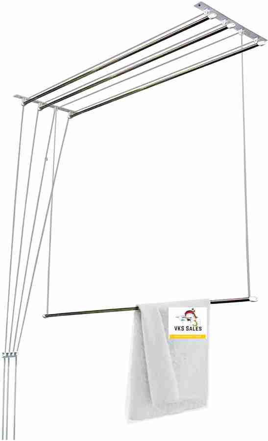 VKS Sales Steel Ceiling Cloth Dryer Stand 4 Pipes X 8 Feet Premium