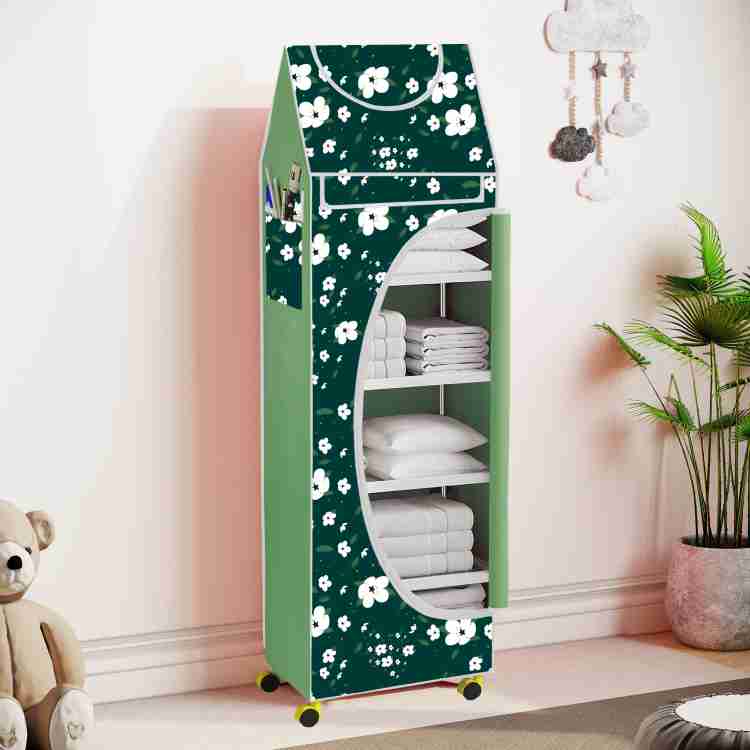 Home Reserve 6 Cabinet Baby Almirah Kids Wardrobe Folding Almirah With Wheels Carbon Steel Collapsible Wardrobe Price in India Flipkart