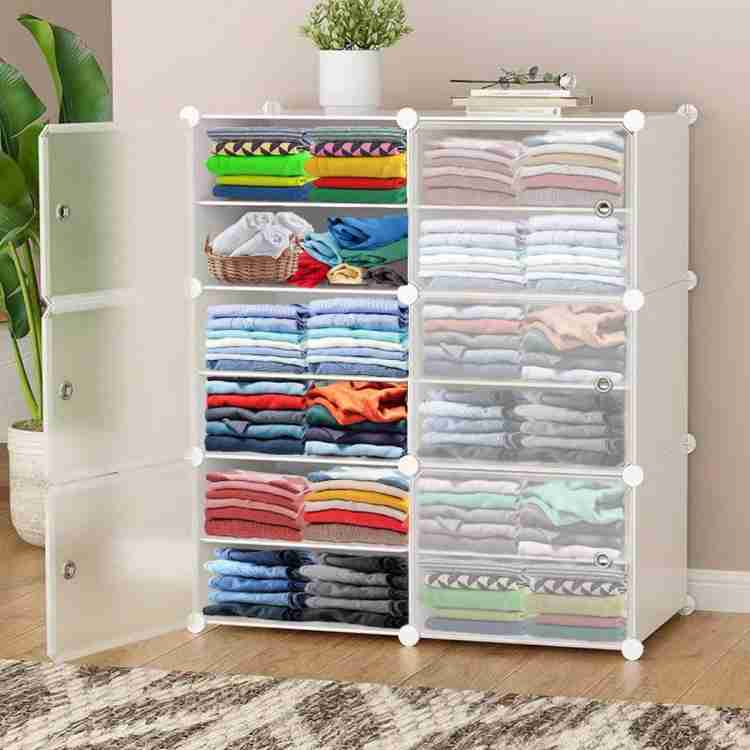 KROOH 6 Door 12 Shelf Plastic PC Collapsible Wardrobe Price in