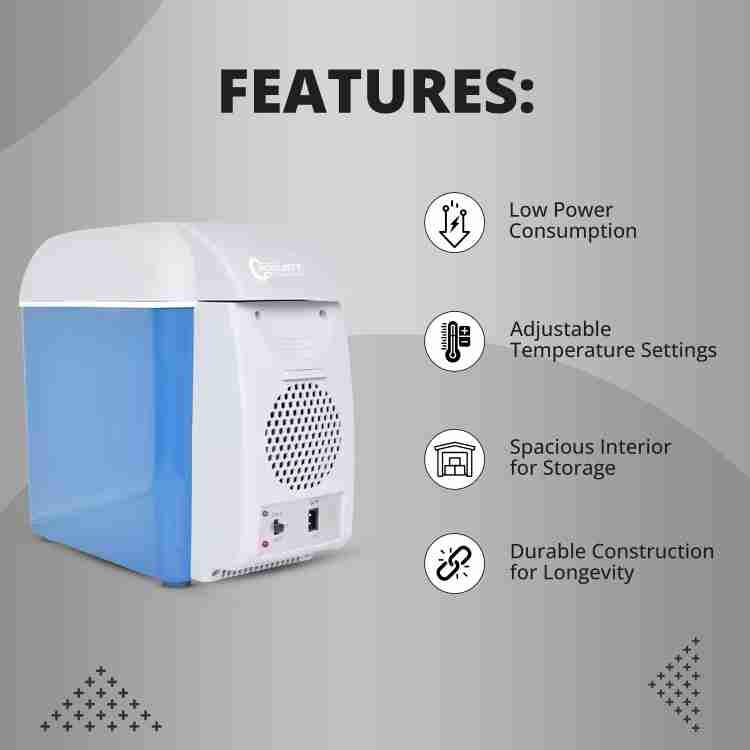Robustt Compact and Portable Food Grade Low Noise Thickened Inner 7.5 L Mini Car Fridge 12V | Dual Mode Temperature Control 7.5 L Car Refrigerator Price in India - Buy Robustt Compact
