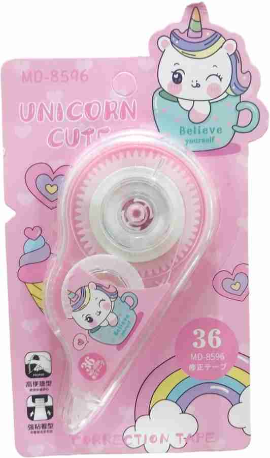 Flipkart triple paper Correction Tape Cute Unicorn Anime Pink Correction Supply Fast Easy to Use 36m 0 ml 5 mm Correction tape Correction tape