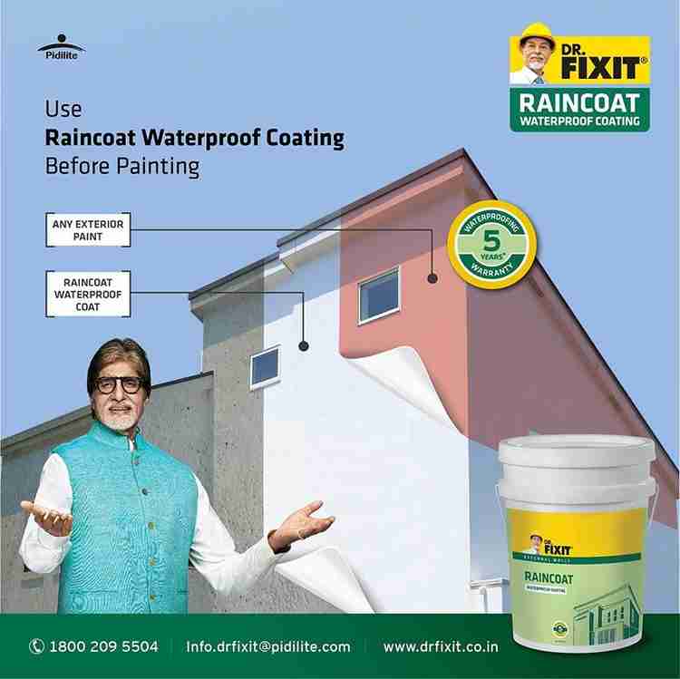 Dr. Fixit 643 Raincoat Waterproof Coating For External Walls Crack Filler Price in India Buy Dr. Fixit 643 Raincoat Waterproof Coating For External Walls Crack Filler online at Flipkart