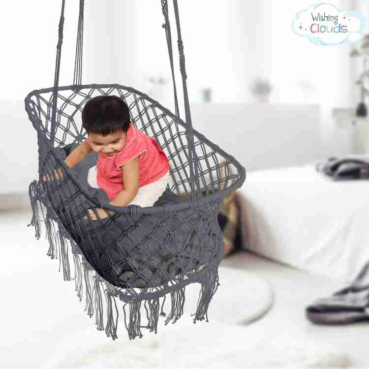 Wishing Clouds Macrame Baby Cradle Bassinet Swing for Baby 0 to 2