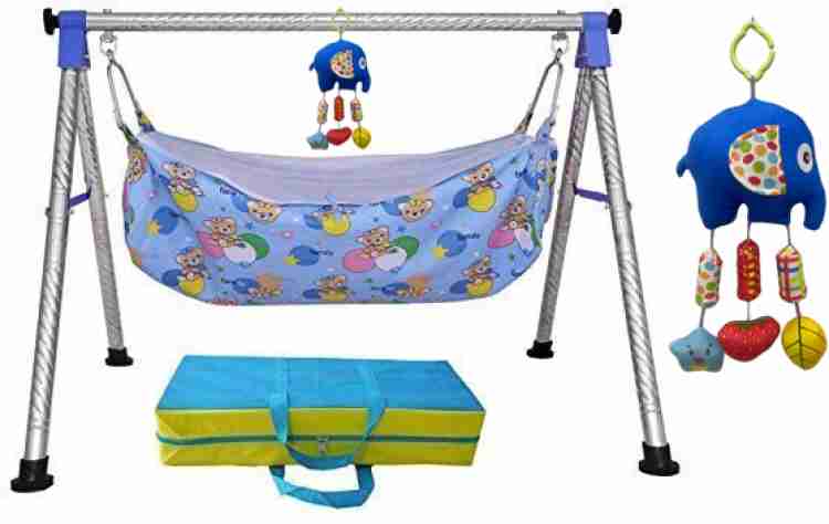 A to Z Hub Baby Cradle ghodiyu swing jhula With hanging toy rattle and cotton hammock cloth Buy Baby Care Products in India Flipkart