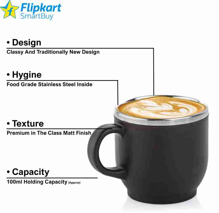 Flipkart SmartBuy Pack of 6 Stainless Steel, Plastic Cup Set, Tea Cups Set,  Tea Cup, Tea Cups, Coffee Cup Price in India - Buy Flipkart SmartBuy Pack  of 6 Stainless Steel, Plastic