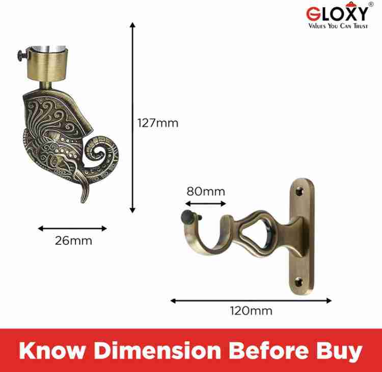 GLOXY Gold Rod Rail Bracket, Curtain Knobs, Curtain Hooks, Curtain Rods  Metal Price in India - Buy GLOXY Gold Rod Rail Bracket, Curtain Knobs,  Curtain Hooks, Curtain Rods Metal online at