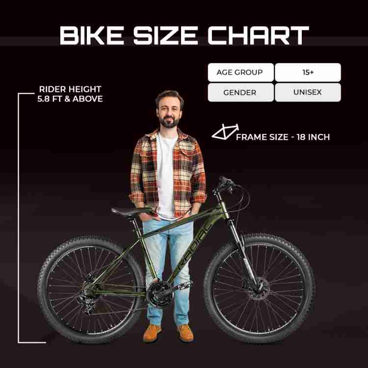 Carrera mountain sales bike size guide