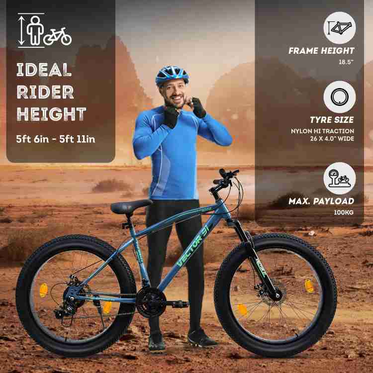 Vector 91 Monster Fat Bike with Shimano Gear 26 T Fat Tyre Cycle