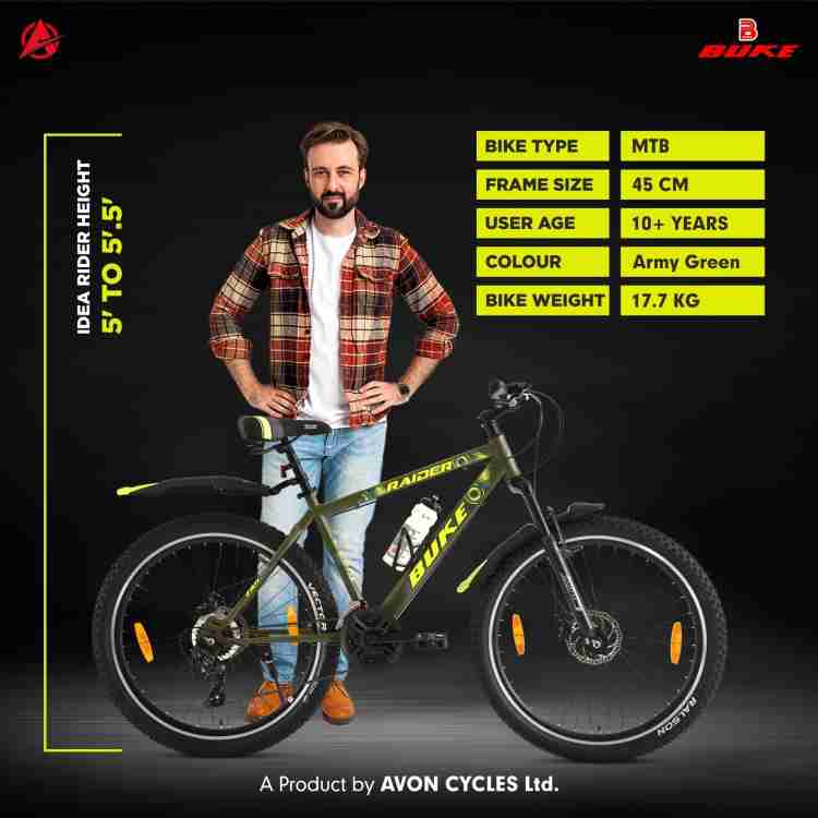 AVON Buke Raider 27.5T 26Inch Wheel 18.5Inch Steel Frame 7Gear 27.5 T Hybrid Cycle City Bike Price in India Buy AVON Buke Raider 27.5T 26Inch Wheel 18.5Inch Steel Frame 7Gear 27.5 T Hybrid Cycle City ...