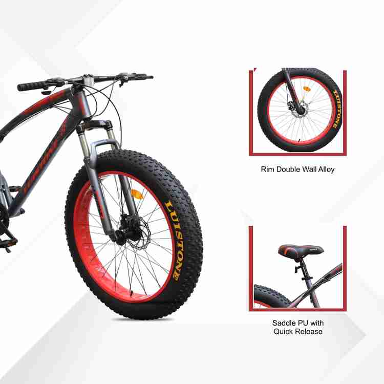 T LUISTONE Fat Tyre Cycle for Men with Dual Disc Brake Front Suspension 26 T Fat Tyre Cycle Price in India Buy T LUISTONE Fat Tyre Cycle for Men with Dual Disc Brake