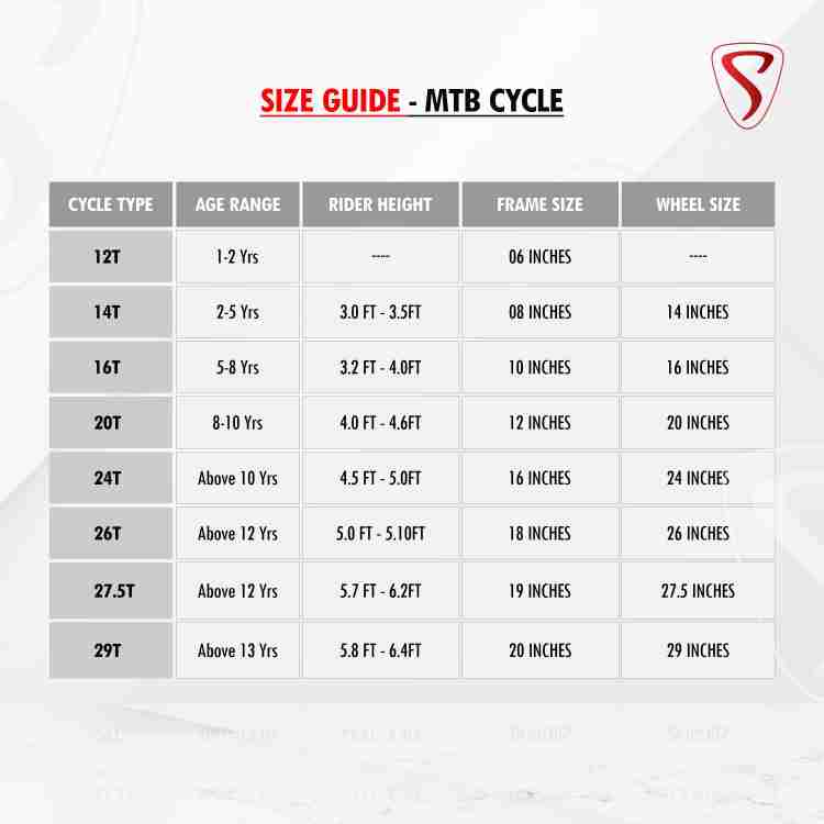 Specialized women's mountain bike size chart best sale