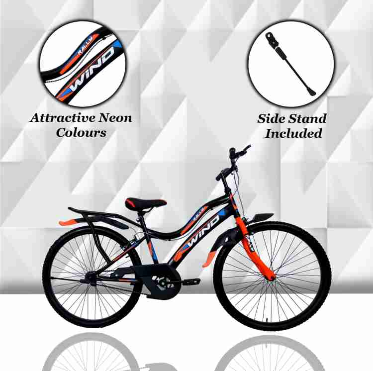 Rally Wind Unisex Full Size Bicycle with Carrier Non Gear Cycle for Adults 26 T Hybrid Cycle City Bike