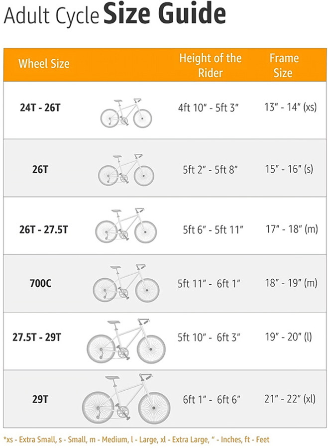 Bicycle Wheel Bike Size Chart Small Medium Large Bike Wheel Size - Main Image