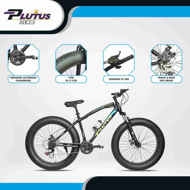 PLUTUS Jaguar Fat Bike Age 12 with Dual Disc Brake Multi Speed Blue 26 T Fat Tyre Cycle Price in India Buy PLUTUS Jaguar Fat Bike Age 12 with Dual Disc Brake Multi Speed Blue