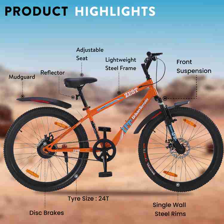 Urban Terrain ZEST Cycles Steel Frame MTB Bike for Men With Dual Disc Brake 24 T Road Cycle Price in India Buy Urban Terrain ZEST Cycles Steel Frame MTB Bike for