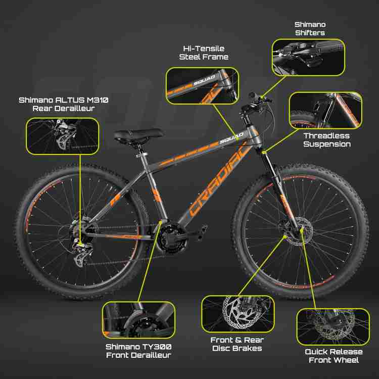 Orange mountain bike 2025 parts