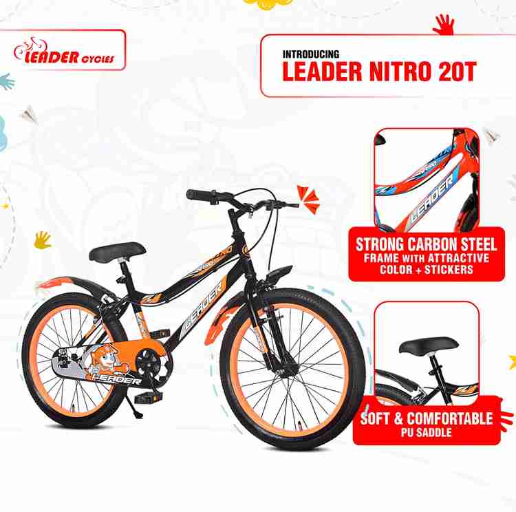 LEADER Nitro Kids 20T Bike SEMI Assembled with Steel Frame for