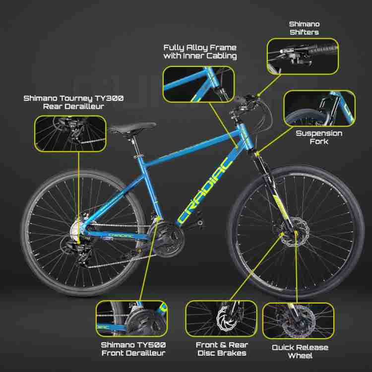 Carrera crossfire 2 womens hybrid bike size guide hot sale