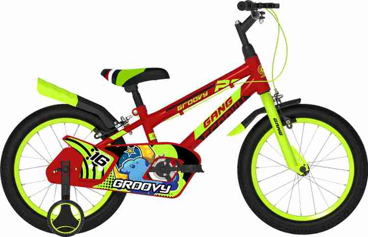 GANG Cycles Groovy with Support Wheel chain cover 16 Inches Kids Bike 26 T Mountain Cycle Price in India Buy GANG Cycles Groovy with Support Wheel chain cover 16 Inches Kids