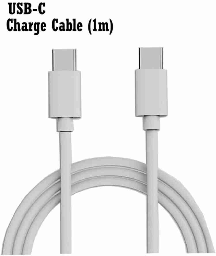 YCHROZE USB Type C Cable 1 m USB Type C to Type C Cable White 6.5A  65W-10W/6.5A - YCHROZE 