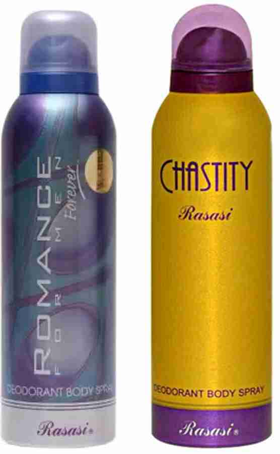 RASASI 1 ROMANCE CHASTITY DEODORANT 200ML EACH PACK OF 2